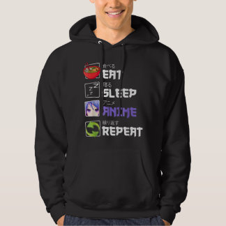 Veste À Capuche Kawaii Otaku Manga Mange Dormir Anime Répéter Kanj