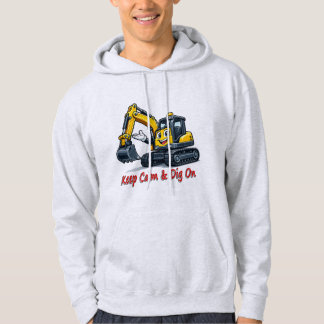 Veste À Capuche Keep Calm Dig On Cute Excavator Men's Hoodie