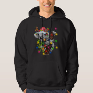 Veste À Capuche Koala Christmas Lights Funky Santa Hat Joyeux Chri