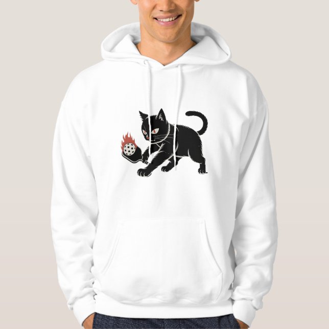 Veste À Capuche Kuching Pickleball Club Manga Cat Design (Devant)