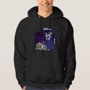 Veste À Capuche La Faucheuse de chat Duty Vêtu Skeleton Grim Reape
