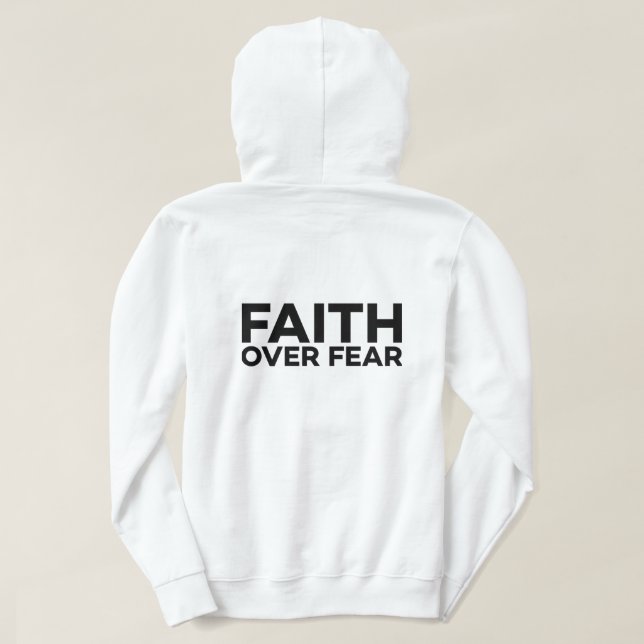 Veste À Capuche La foi contre la peur Croix T-shirt (Design dos)