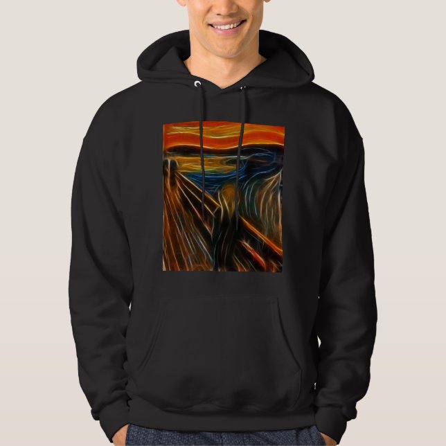 Veste À Capuche La fractale de cri perçant peignant Edvard Munch (Devant)