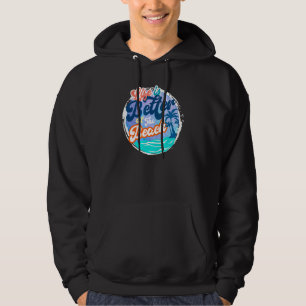 Veste À Capuche La Plage Vaut Mieux La Vie Colorée De Style Rétro.