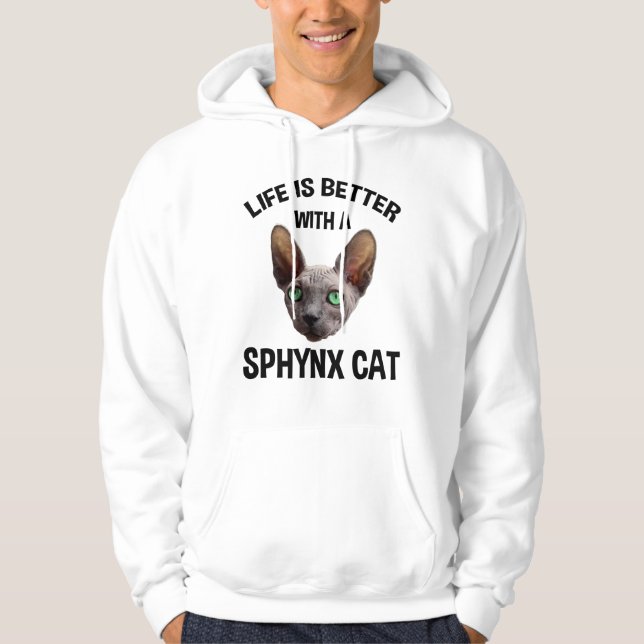 Veste À Capuche La Vie Est Meilleure Avec Un Chat Sphynx (Devant)