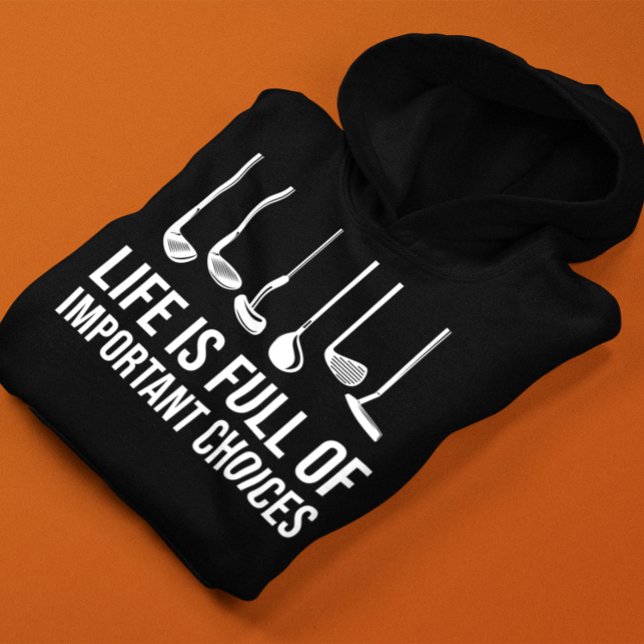 Veste À Capuche La vie est pleine de choix importants Golf Noël (Life is Full Of Important Choices Golf Christmas Hoodie)