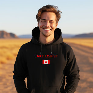 Veste À Capuche Lake Louise Canada Drapeau canadien Couleur foncée
