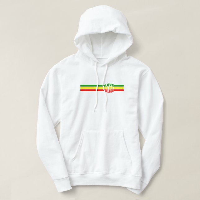 VESTE À CAPUCHE L'AMOUR EST MA RELIGION (Design devant)