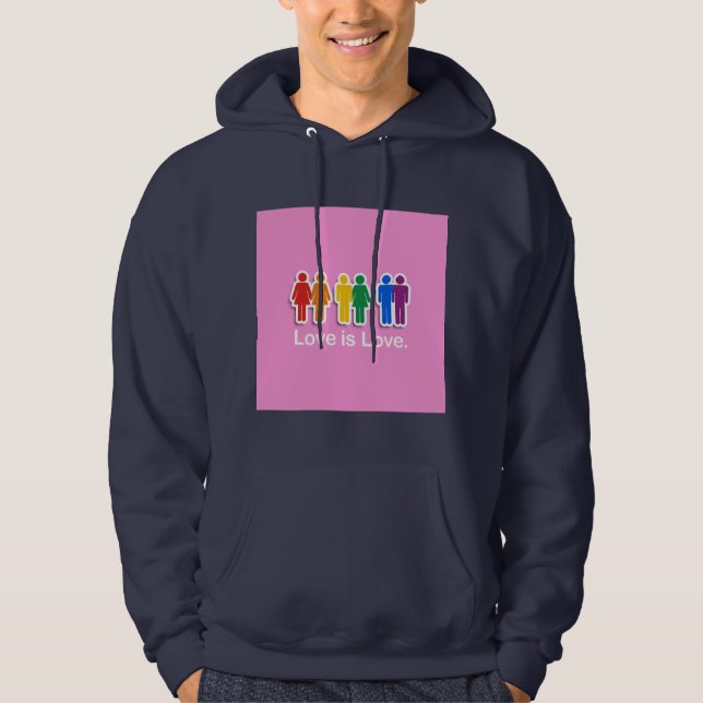 VESTE À CAPUCHE L'AMOUR EST ROSE D'AMOUR (Devant)