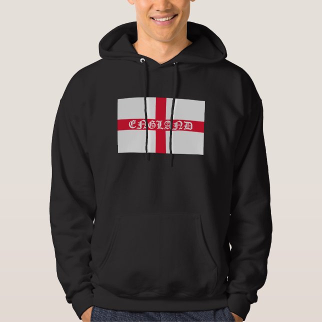 Veste À Capuche L'Angleterre en texte blanc sur le drapeau (Devant)