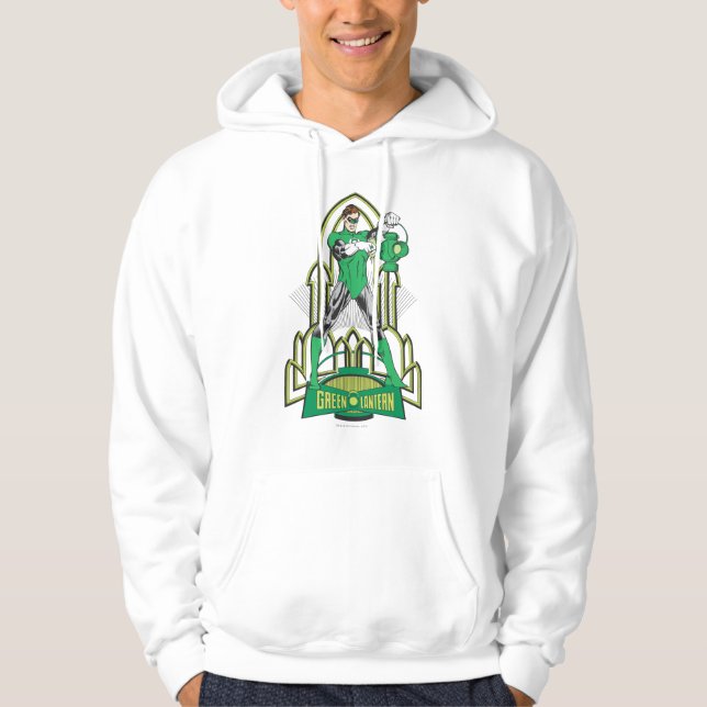Veste À Capuche Lanterne verte avec lettres (Devant)