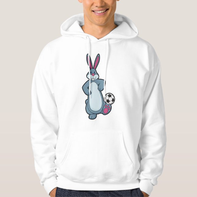 Veste À Capuche Lapin comme joueur de football avec balle de footb (Devant)