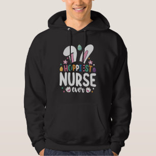 Veste À Capuche Lapin de Pâques oeufs d'infirmière la plus heureus