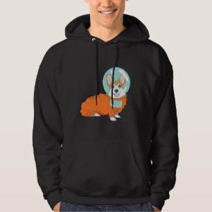 Veste À Capuche L'Astronaute De L'Espace Extérieur Corgi Mange Chi