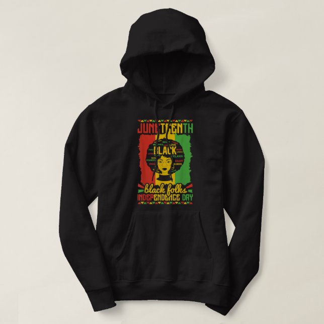 Veste À Capuche Le 19ème Jour de l'Indépendance des Noirs Sweatshi (Design devant)