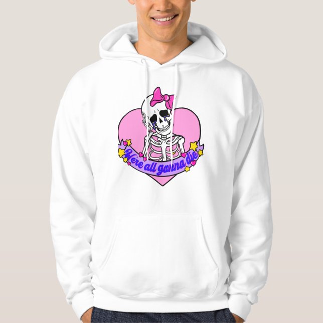 Veste À Capuche Le crâne rose de fille allait tous mourir (Devant)