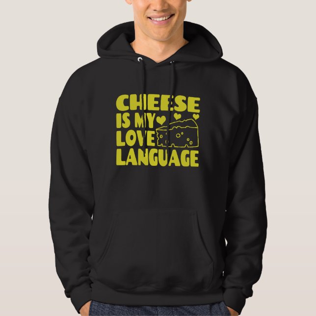 Veste À Capuche Le fromage est ma langue d'amour - Chesse amoureux (Devant)