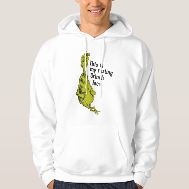 Veste À Capuche Le Grinch | Visage drôle de Grinch au repos (Devant)