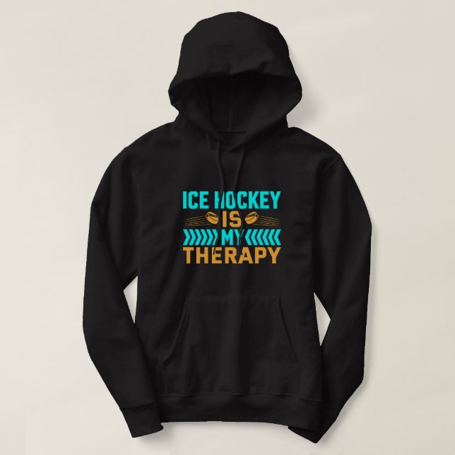 Veste À Capuche Le hockey sur glace est ma thérapie (Design devant)