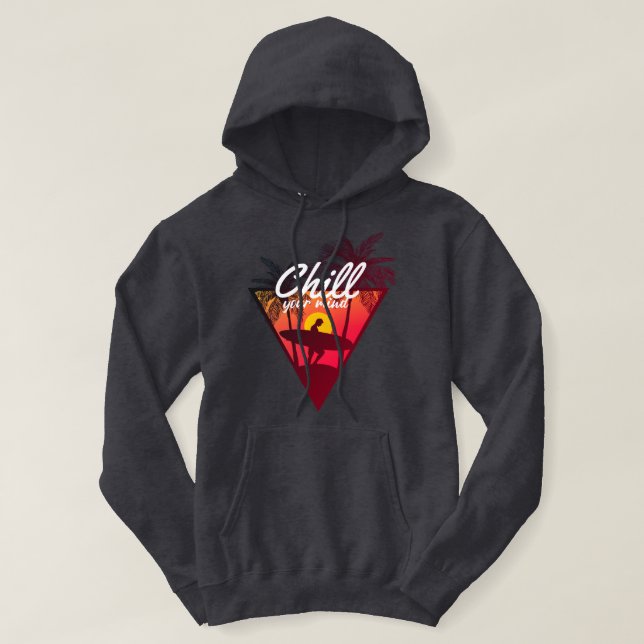 Veste À Capuche Le paradis du surf refroidissez votre esprit (Design devant)