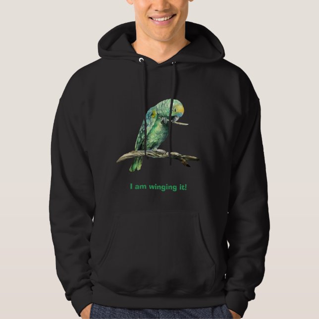 Veste À Capuche Le perroquet vert qui l'émeut (Devant)