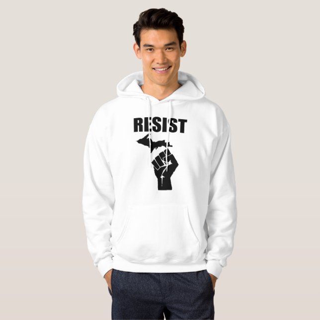 Veste À Capuche Le poing du Michigan RÉSISTENT (Devant entier)