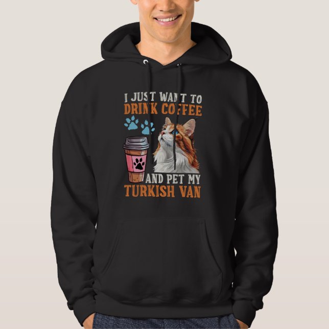 Veste À Capuche Le propriétaire de chats VEUT JUSTE BOIRE CAFÉ PET (Devant)