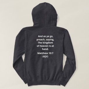 Veste À Capuche Le Royaume du Ciel Grey Bible Verse