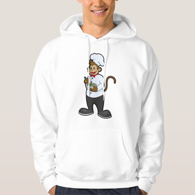 Veste À Capuche Le singe cuire avec le bol (Devant)