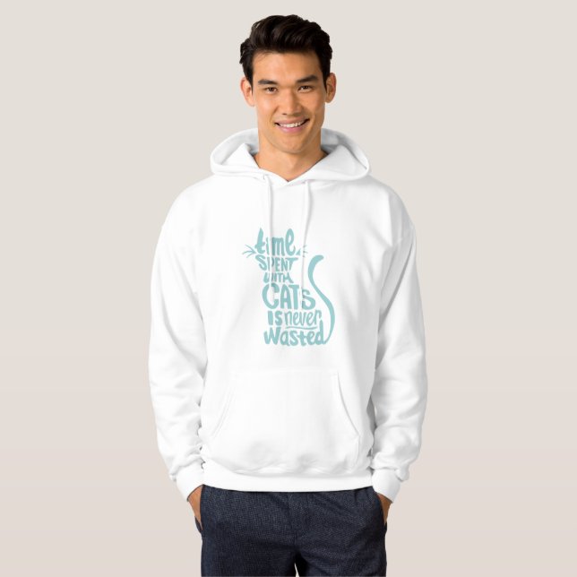 Veste À Capuche Le temps passé avec des chats n'est jamais perdu (Devant entier)