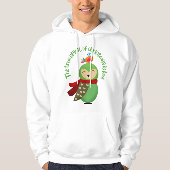 VESTE À CAPUCHE LE VÉRITABLE ESPRIT DE NOËL EST LOVE HELLO 2022 (Devant)