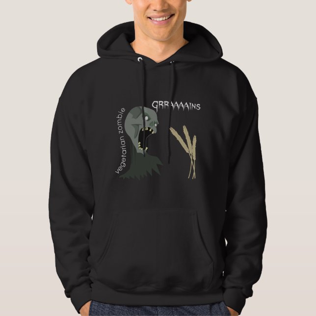 Veste À Capuche Le zombi végétarien veut Graaaains ! (Devant)