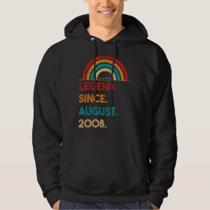 Veste À Capuche Légende Depuis Août 2008 14ème Anniversaire Né En