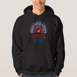 Veste À Capuche Leopard Rainbow Us Drapeau Coeur heureux 4 juillet