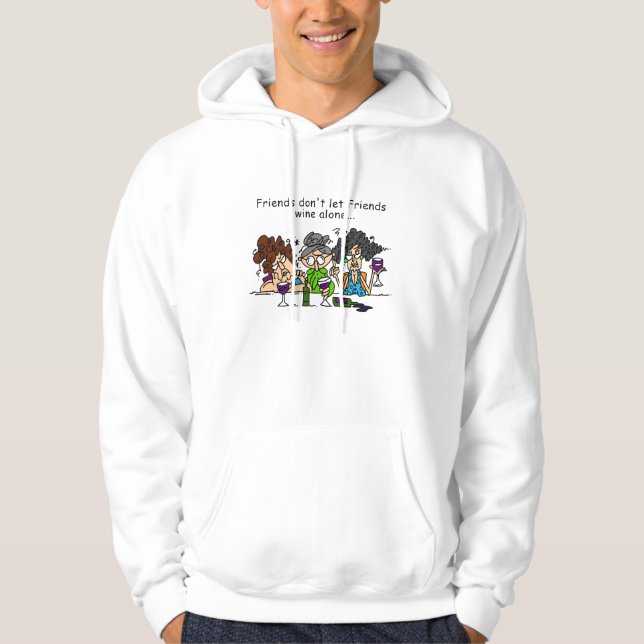 Veste À Capuche Les amis ne laissent pas seul le vin d'amis (Devant)