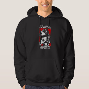 Veste À Capuche Les Anges Me Protègent Les Démons Me Respectent Gr