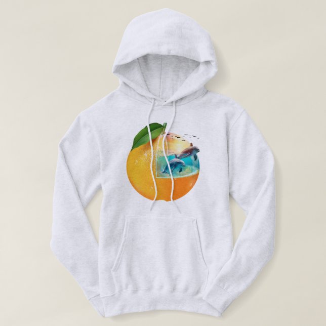 Veste À Capuche Les dauphins dans un aquarium unique (Design devant)