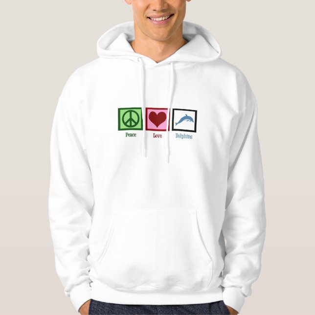 Veste À Capuche Les dauphins de l'amour pour la paix (Devant)