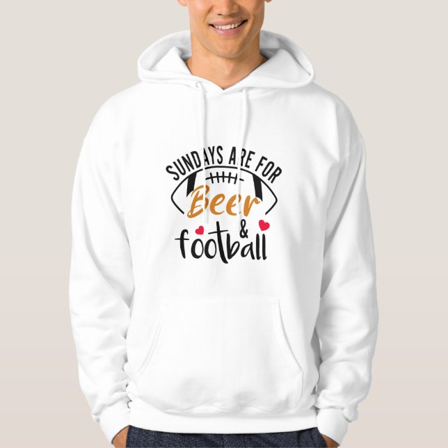 Veste À Capuche Les dimanches sont pour la bière et le football  (Devant)
