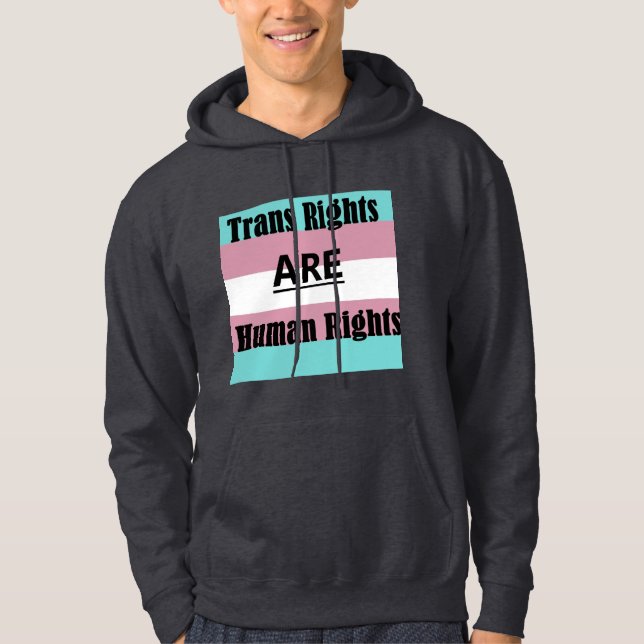 Veste À Capuche Les droits trans sont des droits humains (Devant)