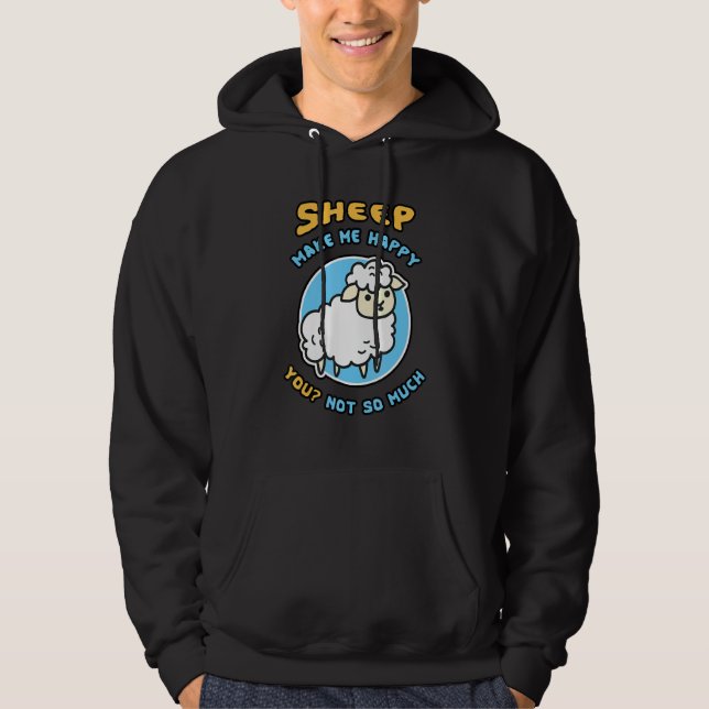Veste À Capuche Les moutons me rendent heureux (Devant)