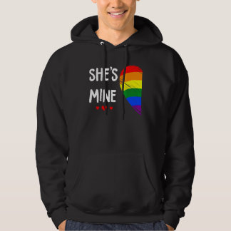 Veste À Capuche Lesbian Couple Heart She's Mine Gay Trans Lgbt Pri