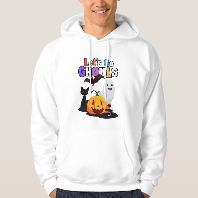 Veste À Capuche Let's Go GHOULS : Halloween Éffrayant noir et oran (Devant)