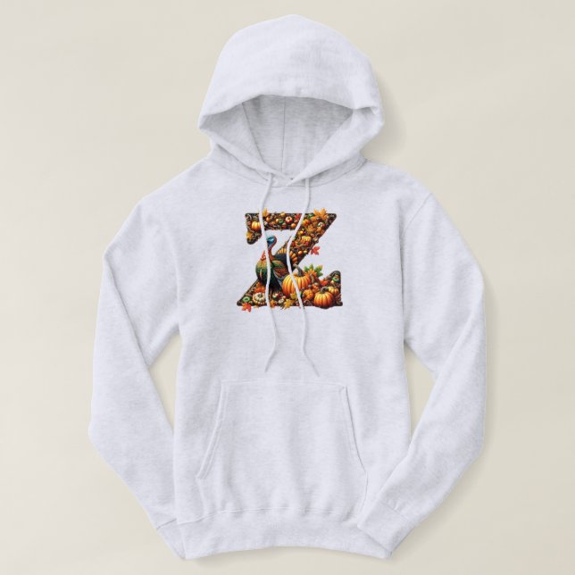 Veste À Capuche Letter Thanksgiving turkey style  (Design devant)