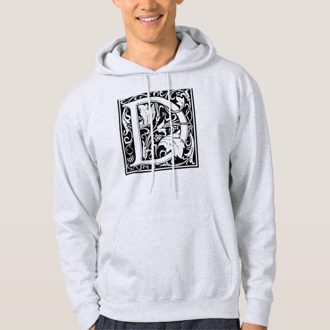 Veste À Capuche Lettre D Monogramme médiéval Art Nouveau (Devant)