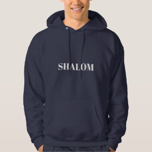 Veste À Capuche lettres blanches "Shalom" bleu marine