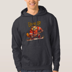 Veste À Capuche Lève les coudes ! Castor de hockey, Feuille d'érab