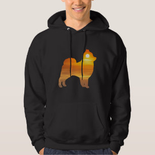 Veste À Capuche Levée de soleil de silhouette de chien de Pomérani