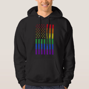Veste À Capuche Lgbt American Flag Pride Rainbow Gay Lesbian Bi Tr