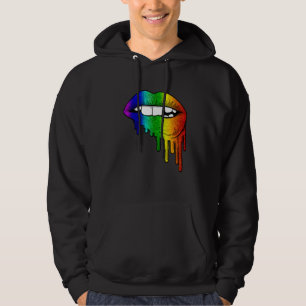 Veste À Capuche Lgbt Rainbow Lips Pride Gay Homosexuel Lesbienne